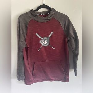 LAST CHANCE Tek Gear Boys Burgundy and Charcoal Hoodie XL 18/20